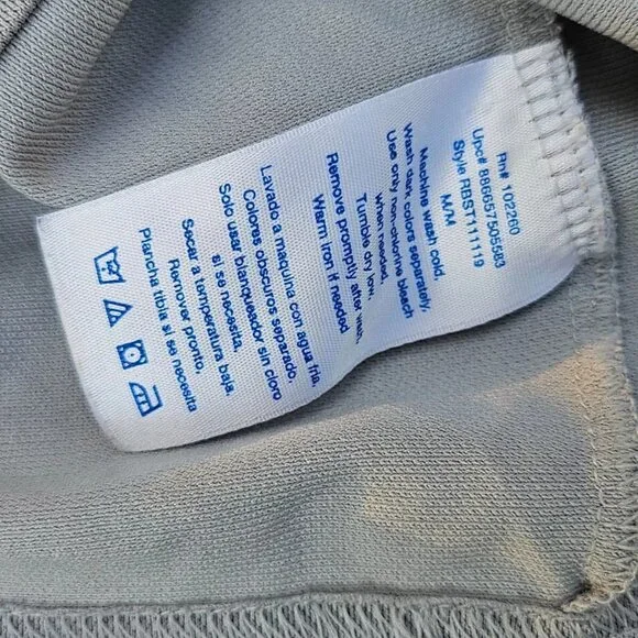 Reebok Men Tee Gray Polyester Sport Athletic T Shirt Size M - Picture 9 of 10